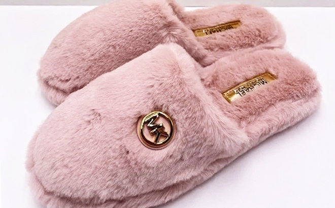 Michael Kors Alexis Faux Fur Slippers in Blossom Color