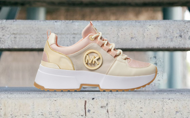 Michael Kors Cosmo Canvas Trainers on platform