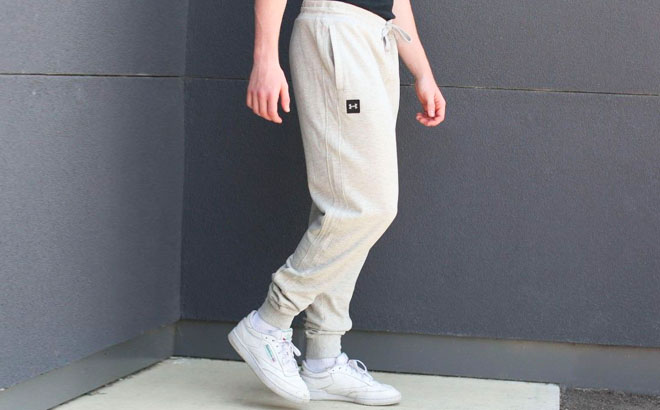 Model Wearing Under Armour Jogger Pants