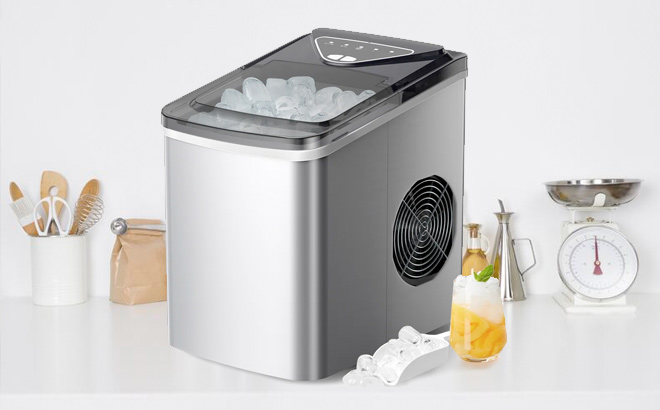 NOBLEWELL 26 Lb lb Daily Production Bullet Clear Ice Portable Ice Maker