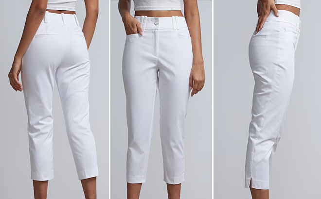 New York Company high waisted capri pants white