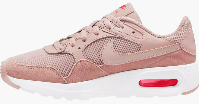 Nike Womens Air Max SC Running Shoes Beige Light Pink on White Background