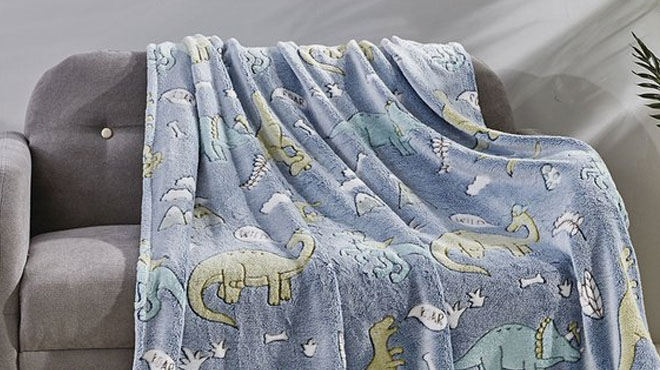 Noble House Dino Friends Glow in the Dark Throw