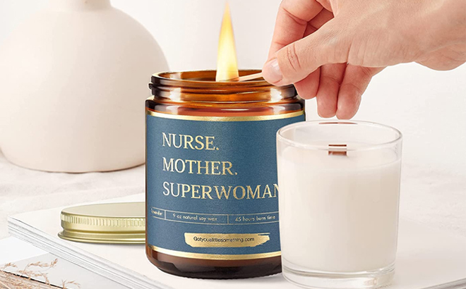 Nurse Mother Superwoman Lavender Soy Candle