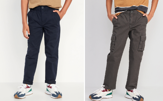 Old Navy Boys Chino Built In Flex Taper and Cargo Taper Pants