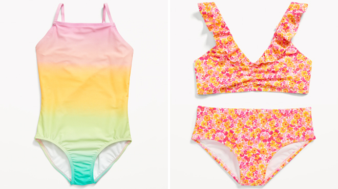 Old Navy Girls Printed Swimsuit and Swim Set