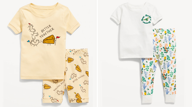 Old Navy Toddler Baby Unisex and Matching Snug Fit Printed Pajama Sets
