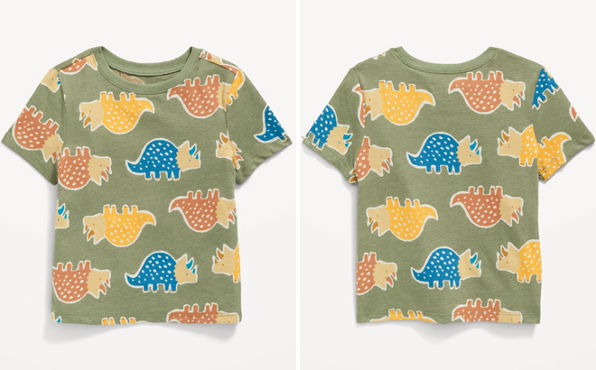Old Navy Toddler Printed Crew Neck T Shirt Dinosaur