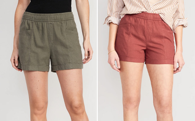 Old Navy Womens Linen Blend Shorts