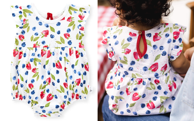 Organic Baby Bodysuit In Delicious Berries Color