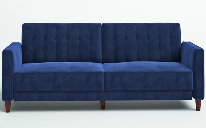 Perdue 81 5 Inch Velvet Square Arm Convertible Sleeper