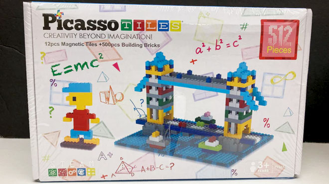 PicassoTiles Magnetic Brick Tile Brick Building Play Set 512 Piece