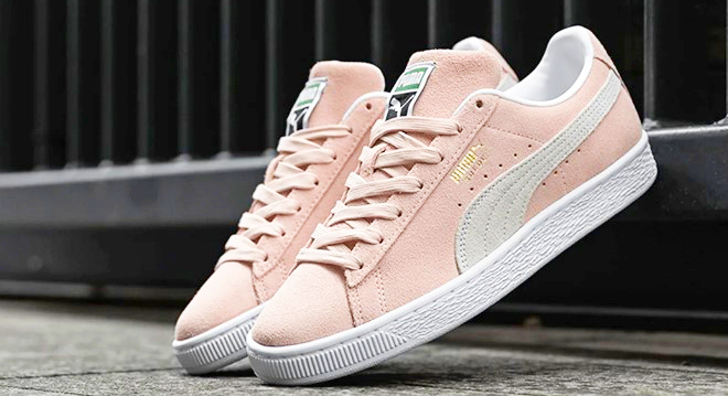 Pink Puma Womens Suede Classic Shoes