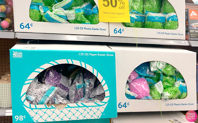 Plastic Easter Grass on Walmart Shelf