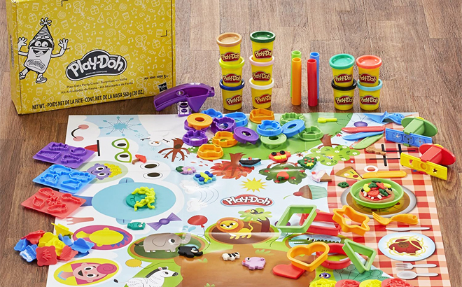 Play Doh Party Crate Playset on the Floor