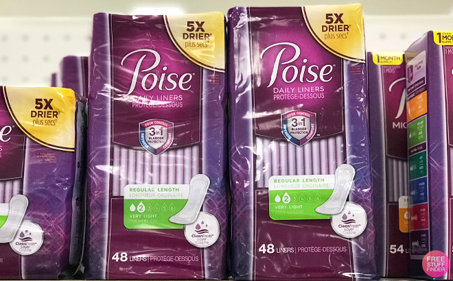 Poise Daily Panty Liners on shelf