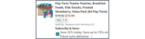 Pop Tarts Frosted Strawberry 64 Count Pack Checkout Screenshot