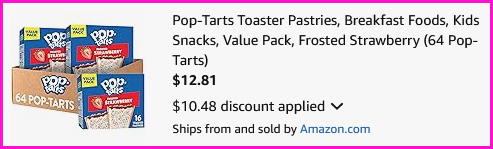 Pop Tarts Pastries Checkout Screen