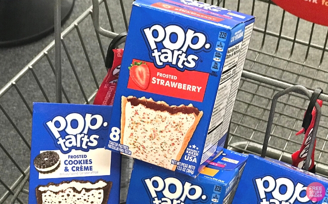 Pop Tarts Toaster Pastries 8 Count Various Flavors in a Shopping Cart