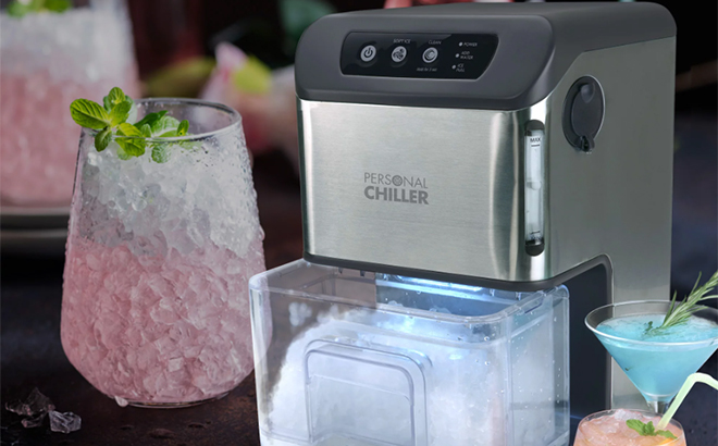 Portable Countertop Ice Maker for Soft Nugget Ice at Home