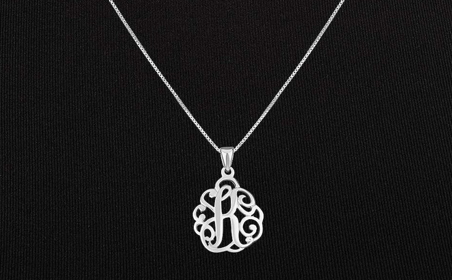 Primrose Sterling Silver Monogram Initial Pendant Necklace