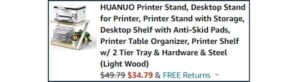 Printer Stand with Storage Checkout Screenshot