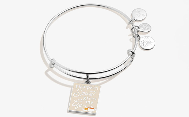 Pumpkin Spice Gives Me Life Charm Bangle Bracelet