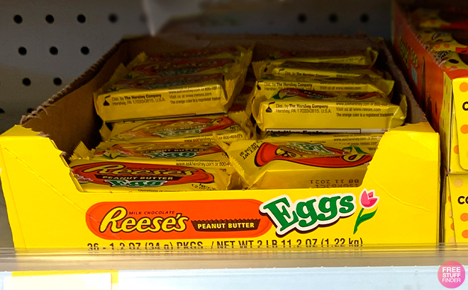 Reeses Peanut Butter Eggs on shelf