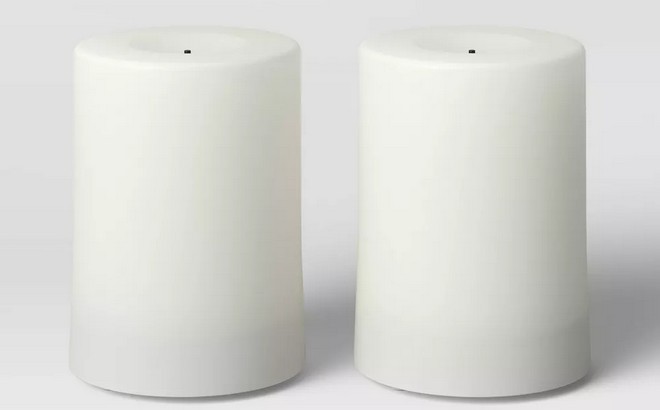 Resin Outdoor Flameless LED Candles 2 Pack