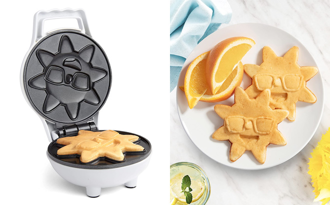 Rise and Shine Mini Sun Waffle Maker for Mothers Day Morning