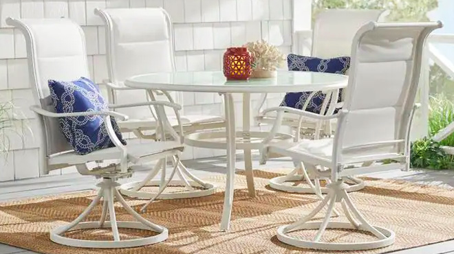 Riverbrook Shell White 5 Piece Outdoor Patio Set