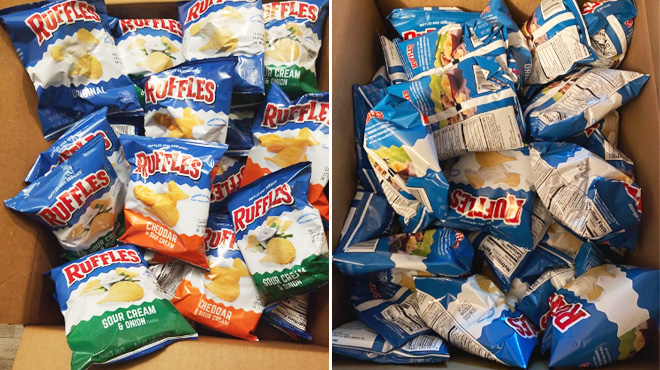 Box of Ruffles Potato Chips Variety Pack 40 Count