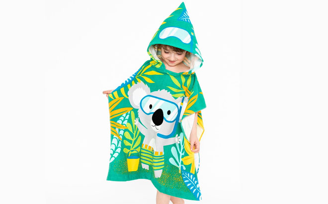 Safdie Co Inc Green Blue Koala Explorer Hooded Beach Towel