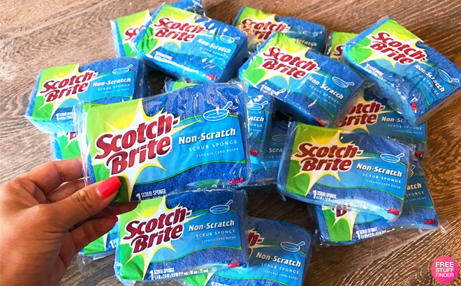 Scotch Brite Sponges in Blue Color on a Table
