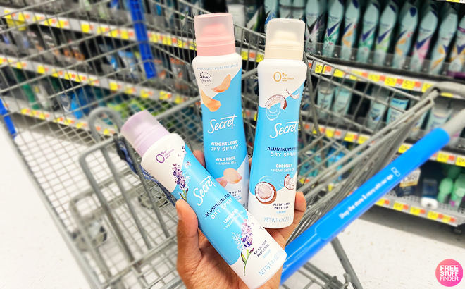 Secret Dry Spray Antiperspirant Deodorant on a Cart Secret Dry Spray Antiperspirant Deodorant on a Cart