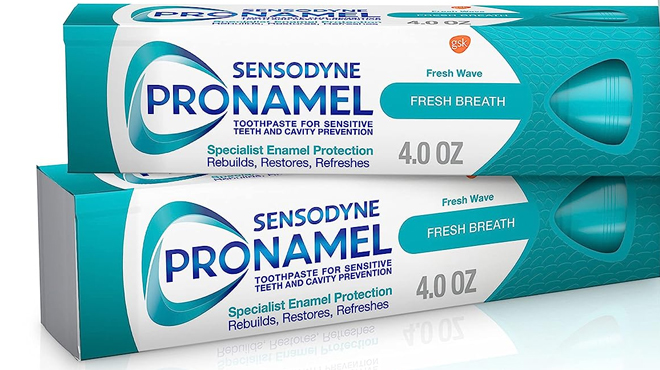 Sensodyne Pronamel Fresh Breath Twin Packin a box