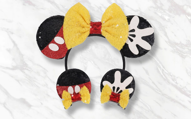 Sequined Bow Mickey Headband 3 Piece Set