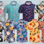 SheLucki Hawaiian Shirt for Men Unisex Summer Beach Casual Short Sleeve Button Down Shirts Printed Palmshadow Clothing