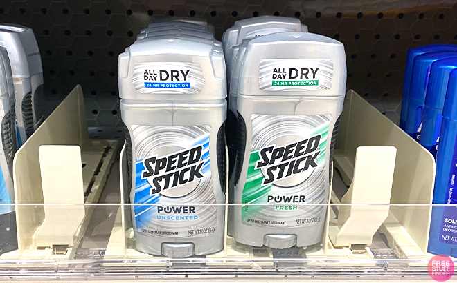 Speed Stick Deodorants on shelf
