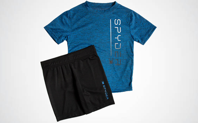 Spyder Boys Shorts And Tee Set In Blue Color