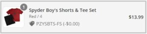 Spyder Boys Shorts And Tee Set Order Summary