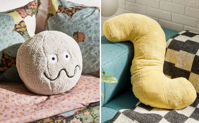 Squiggle Face Sherpa Fleece Throw Pillow Squiggle Face Sherpa Fleece Throw Pillow