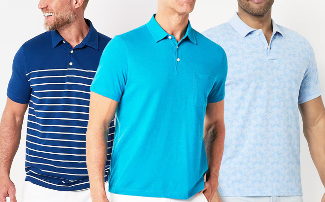 St Johns Bay Mens Polos in Different Shade of Blue