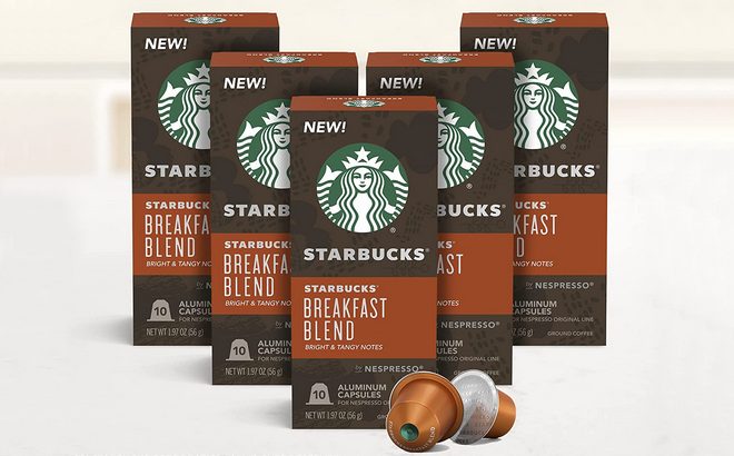 Starbucks by Nespresso Medium Roast Breakfast Blend Coffee 50 count capsules