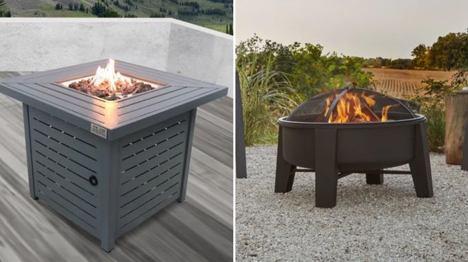 Tariffville Steel Outdoor Fire Pit Table with Lid and Iron Wood Burning Outdoor Fire Pit
