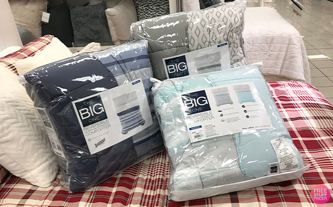 The Big One Down Alternative Reversible Comforter on a Bed