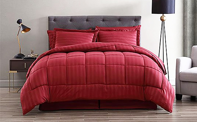 The Nesting Company Burgundy Maple Eight Piece Comforter Set