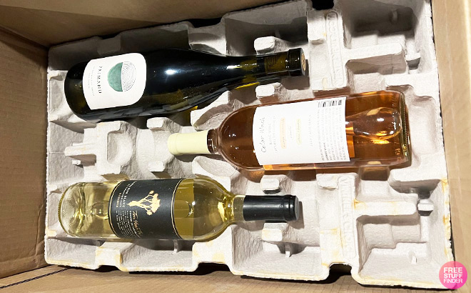 Three Bottles of White Wine in a Box