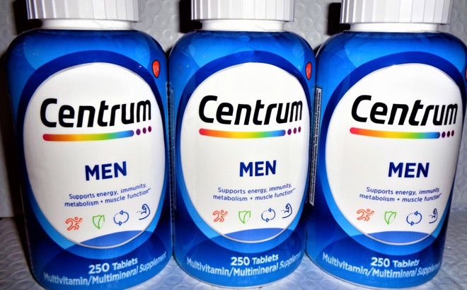 Three Centrum Multivitamins for Men