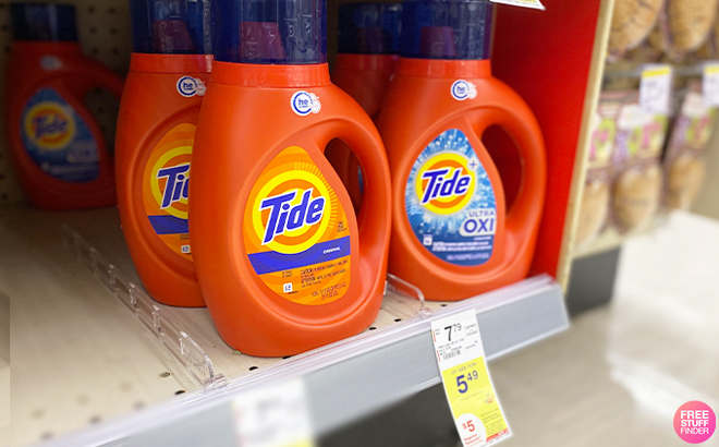 Tide Liquid Laundry Detergent on a Shelf